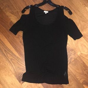 Splendid Open Shoulder Black Top